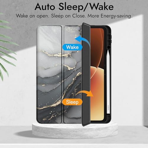 Image of Robustrion Cover for Xiaomi Mi Pad 8 /8 Pro /Xiaomi Pad 7 /7 Pro 11.2 inch Cover Case with [Pencil Holder], Trifold Flip Case Cover for Xiaomi Pad 7 /8 Cover [Auto Sleep Wake] - Ocean Black