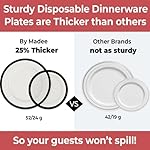 By Madee HEAVYWEIGHT 150 Pcs Clear and Black Plastic Plates and Utensils Set | Fancy Plastic Dinnerware Sets with Gift of 3D Butterflies for Table Decor (25 Guests) - Image 3