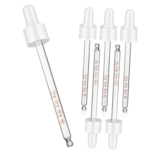 FUNOMOCYA Calibrated Glass Liquid Droppers Essential Oil Droppers Pipette Dropper Set for Accurate Formulati