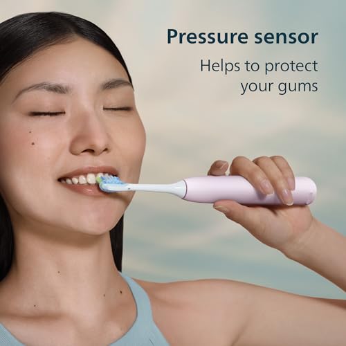Image of Philips Sonicare 5950 Series Electric Toothbrush, with Pressure Sensor, for Sensitive Gums, 6 Brushing Settings, SmarTimer, BrushPacer, 21-Day Runtime, Travel Case, Light Pink, HX7132 /03