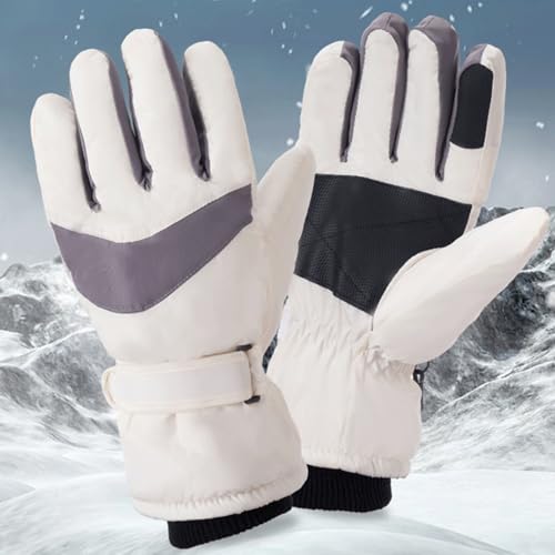 IZUS Luvas femininas térmicas de esqui, impermeáveis, à prova de vento, clima frio, corrida, direção