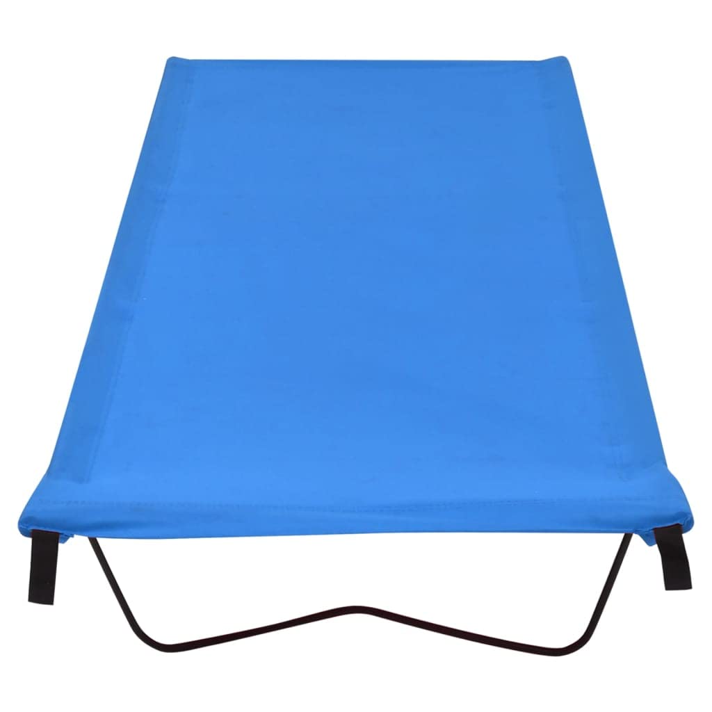 Générique Niebieskie łóżko kempingowe 180x60x19 cm z tkaniny Oxford i stali, nośność 120 kg do rekreacji na świeżym powietrzu