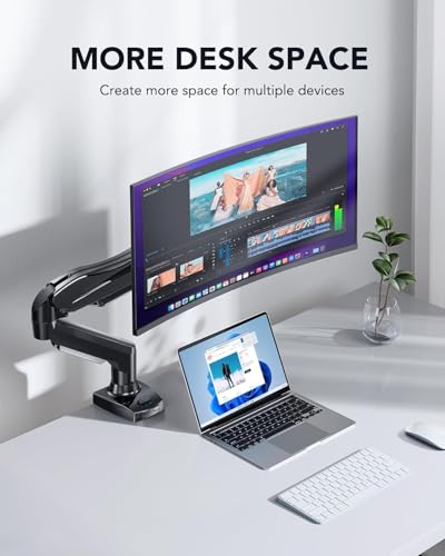 Adjustable Single Monitor Arm Desk Mount for 13-32 Inch Screens - Image 5