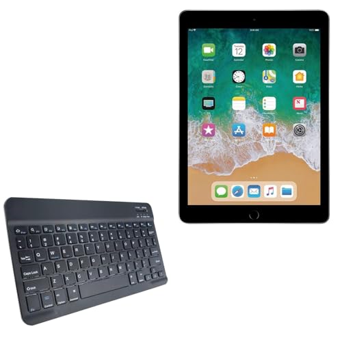 BoxWave Keyboard Compatible with Apple iPad (5th Gen 2017) - SlimKeys Bluetooth Keyboard, Portable Thin with Chiclet-Style Keys - Jet Black