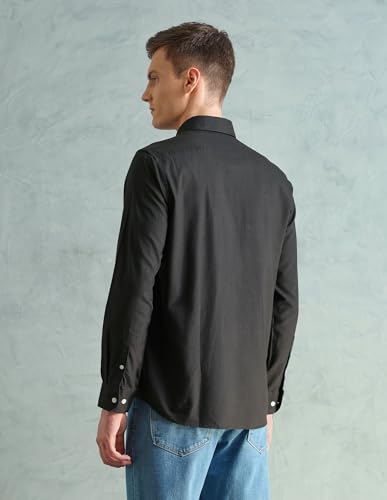 Image of Arrow Sport Solid Slim Fit Cotton Shirt for Men - Full Sleeve Mens Casual Shirts