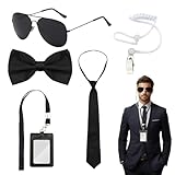 【Matériel de haute qualité】 les lunettes de soleil sont équipées de lentilles résistantes à l'usure à haute transmission de lumière et de jambes confortables, la cravate sélectionne un tissu lisse et brillant, la couverture de carte de document utilise un cuir pu souple et résistant à l'usure, renforçant le réalisme et la durabilité du style