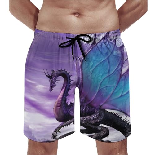 Short de bain homme dragon pourpre pour vos journées de plage et de surf actif