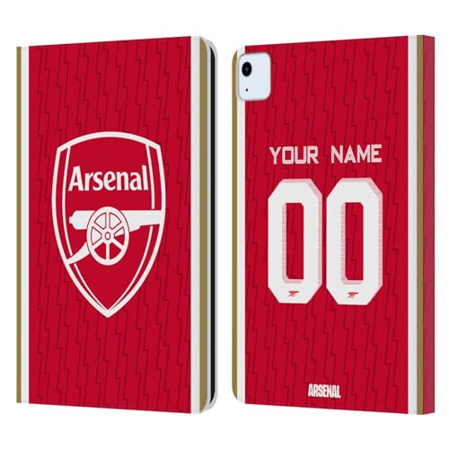 Head Case Designs Officially Licensed Custom Customized Personalized Arsenal FC Home 2023/24 Kit Leather Book Wallet Case Cover Compatible with Apple iPad Air 2020/2022