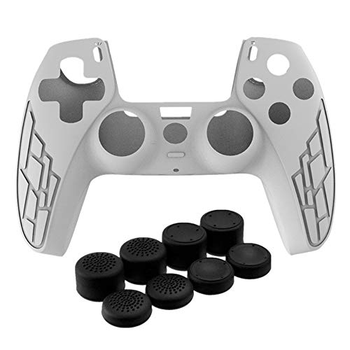 Jiaji Piel del Controlador Ps5 Funda Protectora de Silicona Antideslizante Compatible con El Controlador de Gamepad Inalámbrico/con Cable de Playstation 5 Cover
