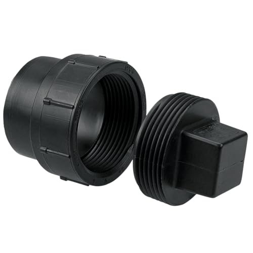 Image of NIBCO Fig No 5816, 4 in. ABS DWV Cleanout Adapter Spigot x Cleanout with Plug, Solvent Weld