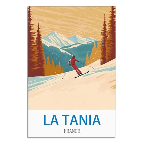 La Tania France poster vintage impression toile décoration murale salon 60x90