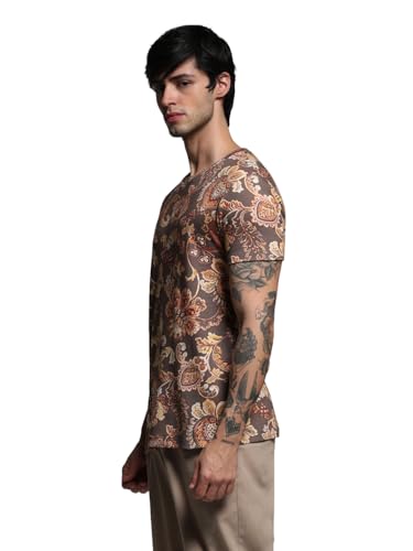 Image of Jack & Jones Men's Printed Round Neck Cotton Slim Fit Tshirt