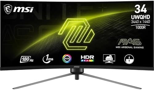 MSI mag 345CQR 34" LED UWDQHD 180Hz G-Sync Compatible Curvo