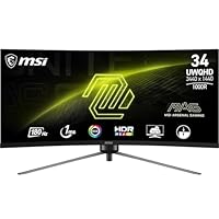 MSI MAG 345CQR Monitor Gaming Curvo da 34' UWQHD - Pannello VA Rapid da 1500R 3440 x 1440, 180 Hz...