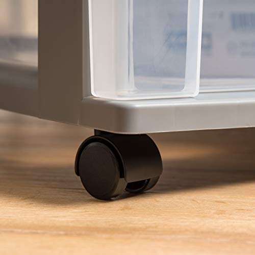 image for IRIS USA Plastic Drawer Storage Organizer Rolling Cart, with Wheels Ca