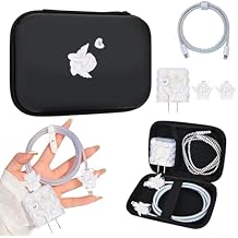 مجموعات تخزين غطاء شاحن الهاتف DIY Flowers USB-C منظم كابل توفير سلك سماعة الأذن مع حقيبة تخزين الكابل، منظم سلك واقي كابل Rose Angel Love الناعم اللطيف المتوافق مع iPhone