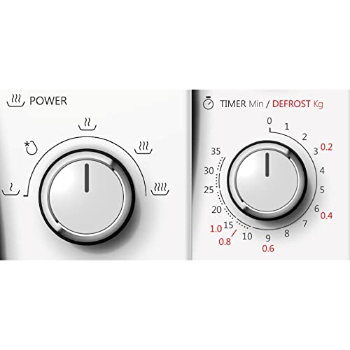 فرن ميكروويف سولو 20 لتر 700 واط مع وظيفة إذابة الجليد و5 اعدادات للطاقة ومؤقت 0-35 دقيقة، تصميم انيق، ابيض، طراز MW-MM20P(WH)-P من توشيبا
