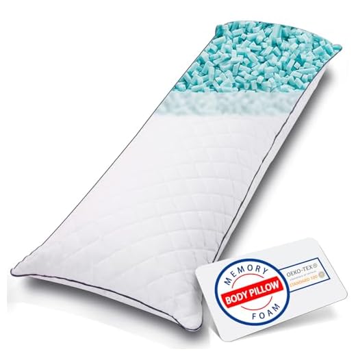 1 MIDDLE ONE Body Pillow, Cooling Memory Foam Body Pillows for Adults Sleeping, Long Pillow for Bed, Big Large Firm Full Body Pillow for Side Sleeper, 20x54 Inch, White