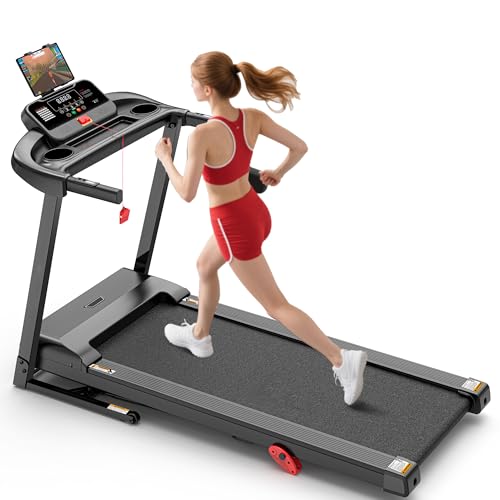 300 lbs Capacity Treadmill for Home, 3.5HP Folding Treadmill w/ 71 Preset Workouts, APP with Free Train Courses, Dual HiFi Speakers, Exercise Equipment for Walking, Jogging, Running