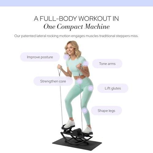 Image of The Rock Stepper - Side to Side Rocking Stepper Machine for Home Workouts - Low Impact Indoor Cardio Leg Glute and Core Training - Quiet Compact Step Rocker Exercise Equipment