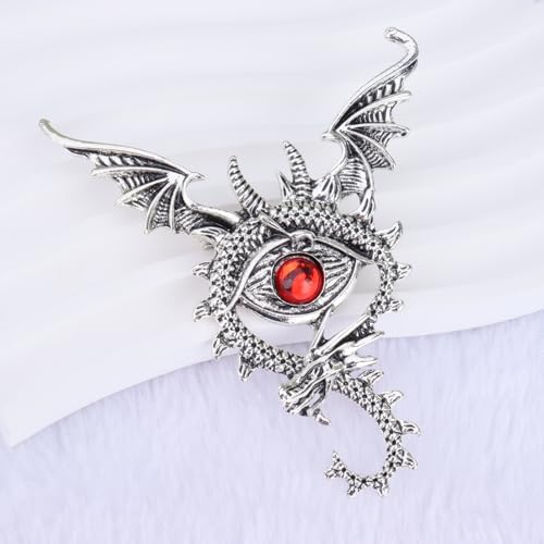 Image of MLEPUS Flying Dragon Evil Eye Brooch Pin for Women Men Gold Plated Fashion Crystal Lucky Charms Vintage Brooch Eyes Lapel Pin Creative Dress Accessories Theme Party Jewelry