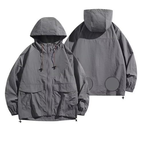 [Vasarhely] ��� �t�@���t����ƕ� �}�E���e���p�[�J�[ �j�����p 10000mAh�o�b�e���I���ł� 5�i�K���ʒ��߉� 3D�z���� ���� USB���d �M���Ǒ΍� UPF50+ �o�R �ނ�(L �O���[)