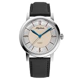 Alpina Men's Heritage Swiss Automatic Stainless Steel Case and Black Leather Strap Watch, Style: AL-520SBG3SH6