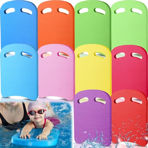 Sosation 10 Pcs EVA Foam Swimming Kickboard Swimming Training Kickboard Water Pool Training Swim Aid for Swimmers Beginners Float Exercise Equipment (Bright Color)