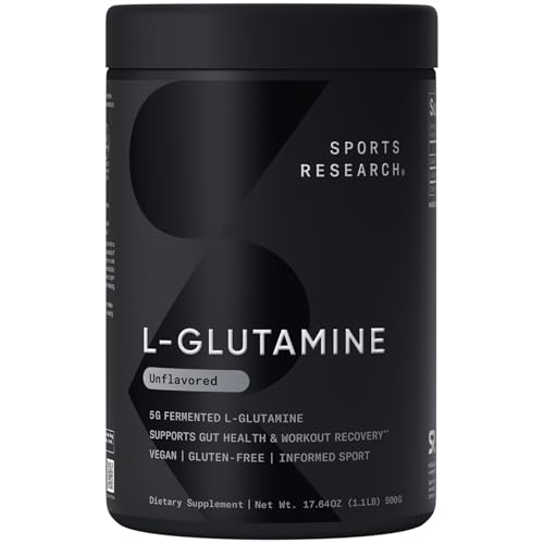 Image of Sports Research L-Glutamine - Workout Recovery, Immune Health & Gut Health Support - 5 G Per Serving - 17.64 Oz