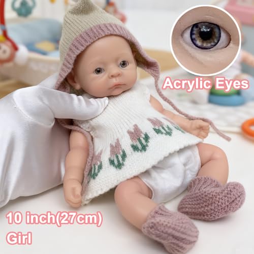 Muñeca Bebe Silicona Reborn 10 Pulgadas Realista miniatura 2