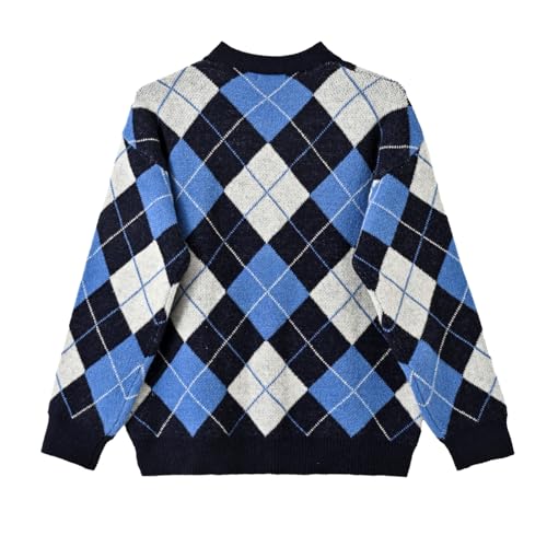 Image of Women's Long Sleeve Cardigan Sweater,Cute Y2K Top Knit Colorful Patterned V Neck Button Outwear S~XL