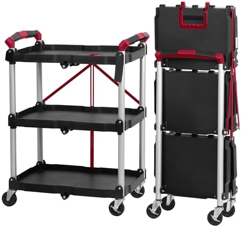 Mahlzeit Carrito de Servicio con Ruedas Plegable | 64 x 40,5 x 82...