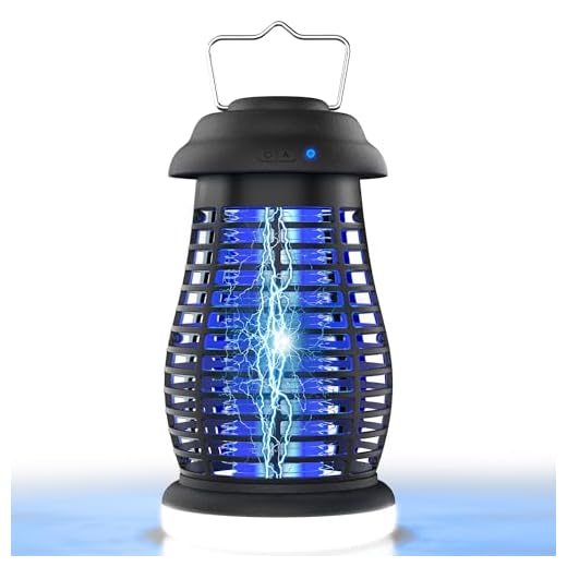 Bug Zapper Outdoor & Indoor Cordless Mosquito Zappers with Rechargeable 4800mAh Battery & Camping Light Electric Fly Trap for Patio, Kitchen, Backyard and Garden Portable Gnat Killer