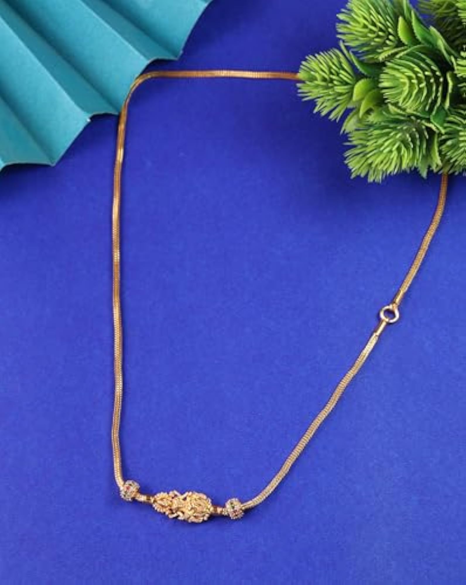 Micro Plated Designer American Diamond Mugappu Chain