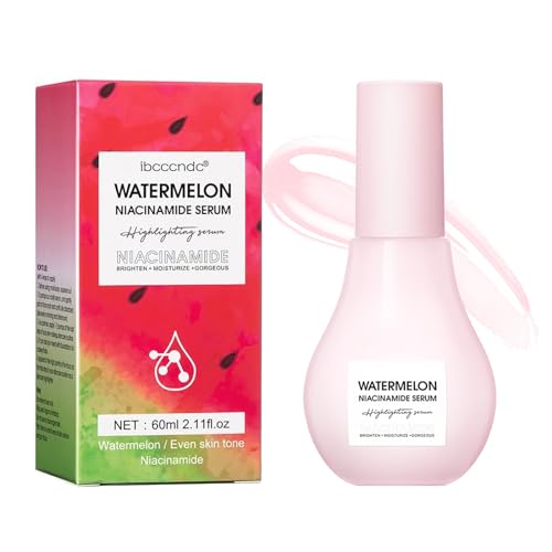 Watermelon Glow Niacinamide Serum, Skincare Hydrating Watermelon Serum with Hyaluronic Acid,Deep Moisturizing&Brighten - Improve Dullness&Dark Spots,Lightweight Facial Serum(60ML)