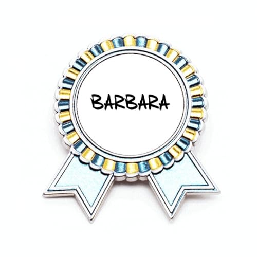 Broche nominative Barbara en métal taille M comme cadeau de distinction pour lauréate