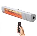 Comfort Zone Electric Indoor/Outdoor Patio Space Heater, Remote Control, IP65 Waterproof Rated, Wall-Mountable, Overheat Protection, & Tip-over Switch, Commercial and Residential, 1,500W, CZPH20RSL