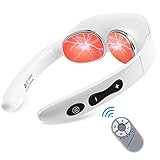 Masajeador de Cuello con Función de Calor, Masajeador Cervical y Espalda Electromagnético Inteligente con 5 modos, 15 niveles y función de calentamiento (control remoto incluido)