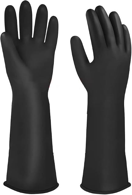  Chemical Resistant Gloves, Reusable Heavy Duty Safety Work Gloves, Resist Strong Acid, Alkali and Oil