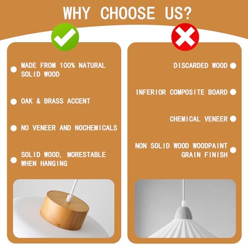 Modern Pendant Light,12.6 inch,Real Wood Cap,Small Pendant Lighting for Kitchen Island,Dining Room,Matte White - Image 5