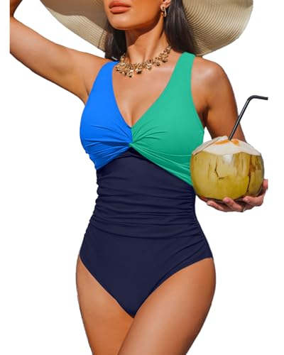 Image of Holipick Women Tummy Control One Piece Swimsuit - Push Up Bathing Suit Full Coverage Slimming Swimwear