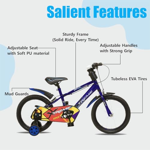 Image of JUNIOR KID 16 Inch JKX Series Kids Rigid Cycle for Boys & Girls 4 to 7 Years with Training Wheel Navy