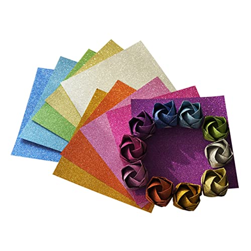 Gadpiparty 60 Pçs Cartolina Metálica Bling Folhas Papel De Embrulho Brilhante Cartolina Glitter Pape
