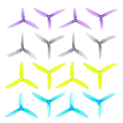 HQProp DP 5x4.3x3 V1S Tri-Blade FPV Propellers – 10 Pairs (Yellow)