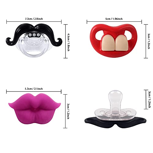 Intatikoo Funny Pacifiers For Babies, Billy Bob Funny Baby Pacifiers,Kissable Mustache Pacifiers, Lips Pacifiers For Girls, Toddlers Cutes Pacifiers, Bpa Free (3 Pacifiers) #TOP2