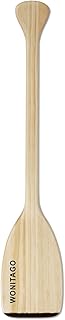 WONITAGO Wooden Canoe Paddle with Ergonomic Palm Grip and Anti-Collision Edge, Floating Wood Canoe Boat Paddle