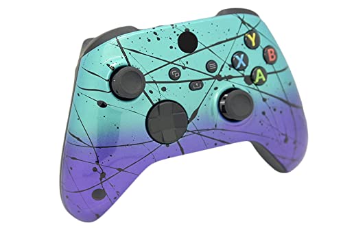 Image of Hand Airbrushed Fade Custom Controller Compatible with Xbox Series X /S & Xbox One (Series X /S Teal & Purple Fade)