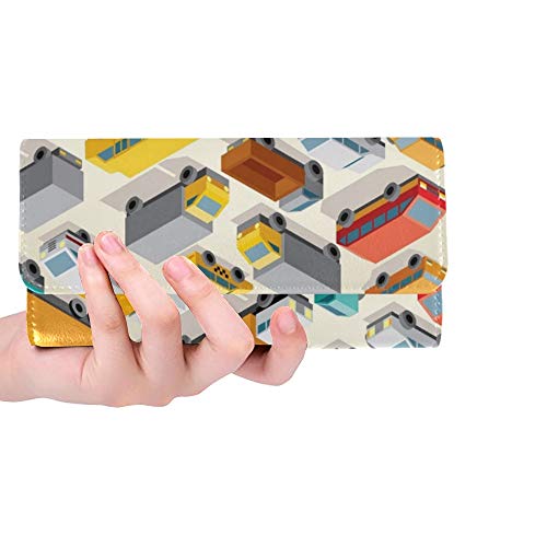 Preisvergleich Produktbild Einzigartige benutzerdefinierte isometrische Autos Verschiedene Automobile LKW Frauen Trifold Wallet Lange Geldbörse Kreditkarteninhaber Fall Handtasche