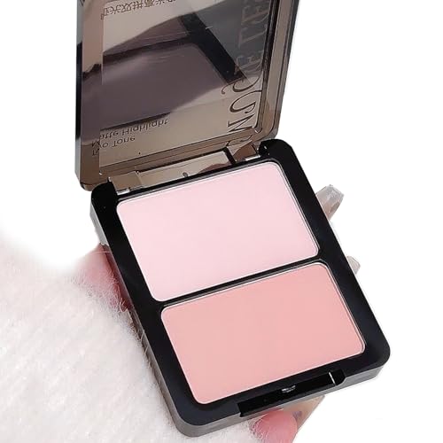 Blushers for Cheeks Make Up, Pink Blush Palette, Matte Powder Blush, Peach Natural Highly Pigmented Long-Lasting, Highlighter Brighten Blendable Blusher Palette for Women, Suitable for All Skin Tones