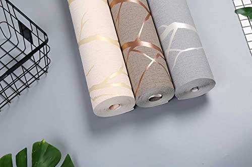 Modern Striped 3D Embossed Wallpaper (Brown) - Non-Woven, Self-Adhesive, Interior Wall Decoration, Wood Theme, Beige, Gray, Clear, Stain Resistant, 1.5 kg